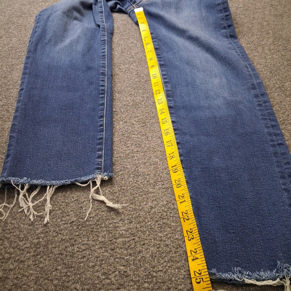 Edwin Bree High Rise Straight Leg Jeans Deja Blue Raw Hem Size 28 EW2003ICN - Picture 7 of 14